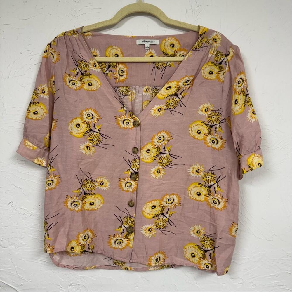 Madewell Pink Floral Blouse
